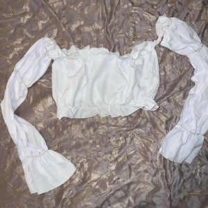 White cropped blouse